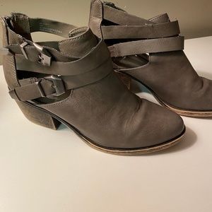 Grey Buckled Booties